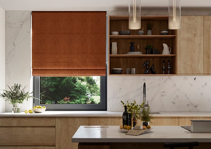 Wexley, Burnt Orange - Twist&Fit Roman Blind - Image 3